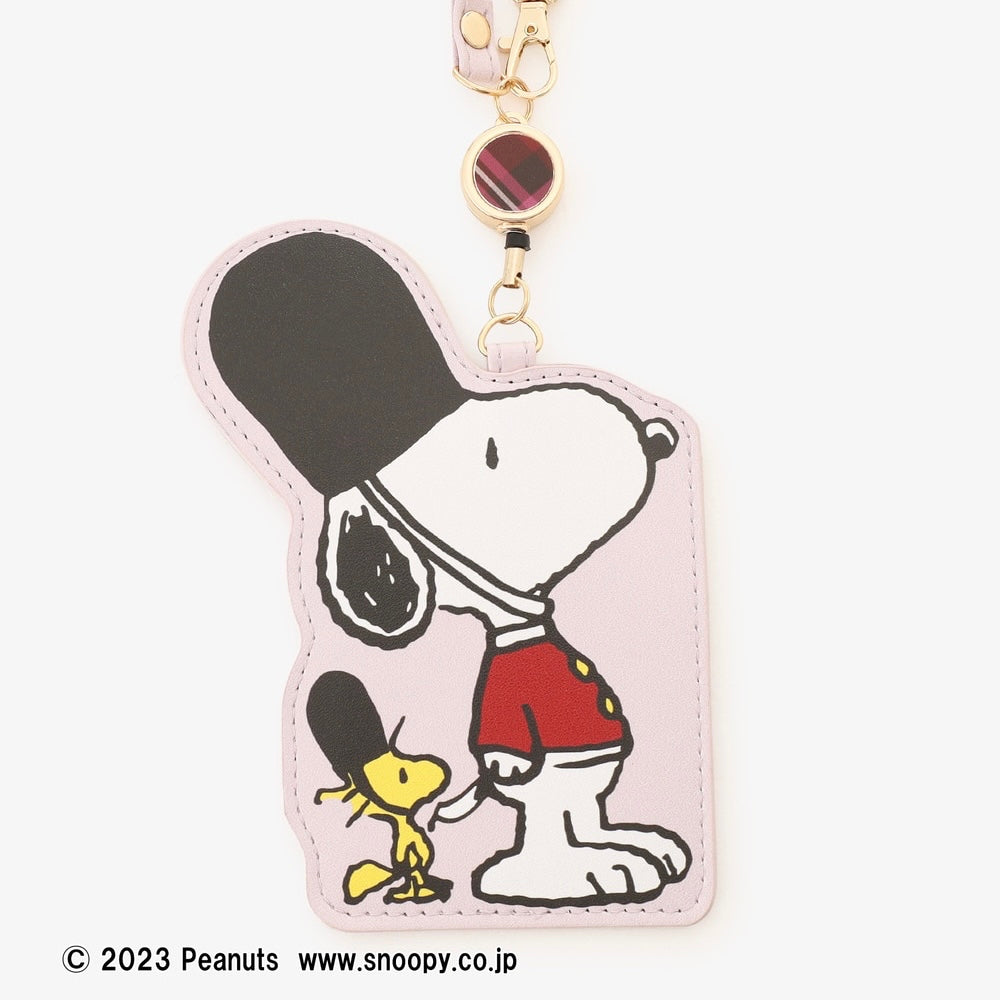 Snoopy|Afternoon Tea英伦风限定皮质感可伸缩卡包|縦14.2cm/横10.5cm/ストラップ全長25cm/リール全長34cm