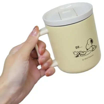 Snoopy史努比｜Peanuts可爱图案翻盖不锈钢保温保冷马克杯/咖啡杯｜400ml