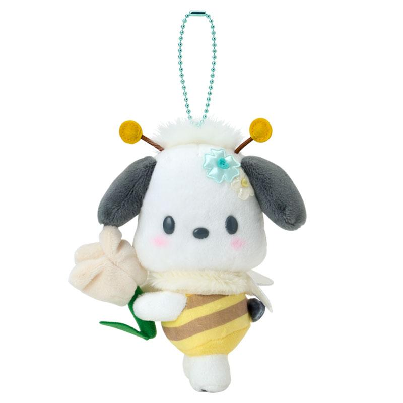 Sanrio｜Flower-Loving Hachi Mascot Holder /Plush Keychain｜13cm x 6.5cm x 15cm approx.
