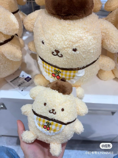 Sanrio｜Cherry Check Pom Pom Purin Mascot Holder /Plush Keychain｜13cm x 14cm x 11cm approx.