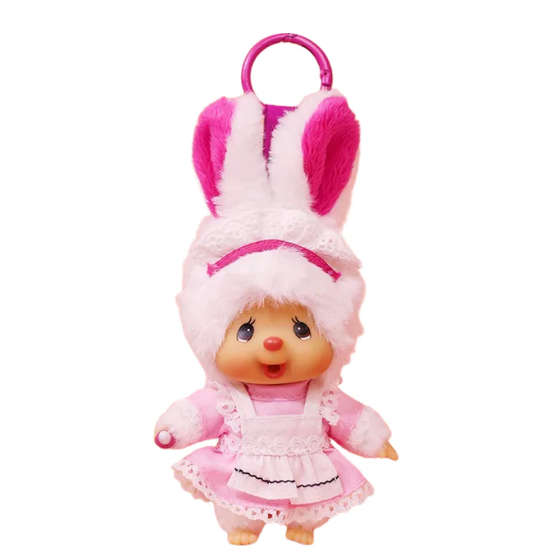 Monchhichi｜Sekiguchi lace DRESS Mascot Holder /Plush Keychain｜H14cmapprox.