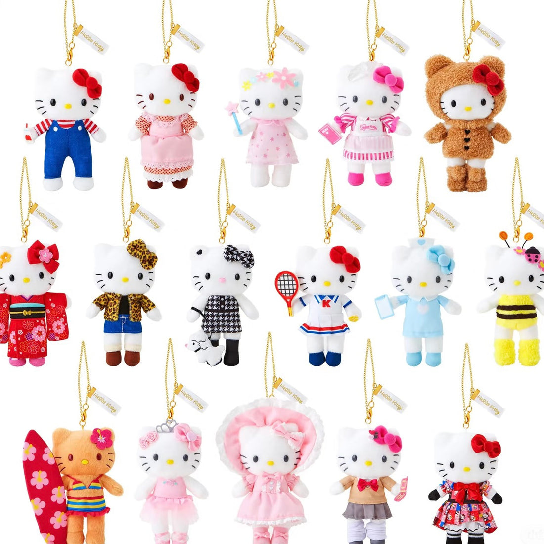 【limit 1】Sanrio｜Hello Kitty 50th Anniversary Limited Edition Long leg Suit Mascot Holder /Plush Keychain