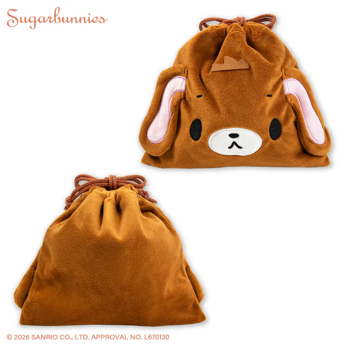 Sanrio｜Sugarbunnies Fluffy Drawstring Bag｜20cm x 19.5cm approx.