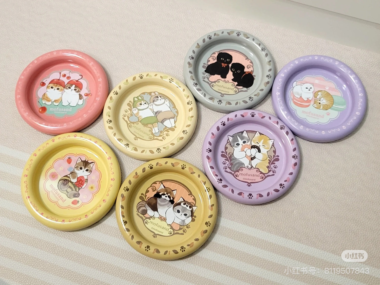 Mofusand｜Heart Bandai Candy Toys - Mofusand Tray Collection 2鲨鱼猫杯垫托盘收藏系列2食玩盲盒/全8种｜1枚入
