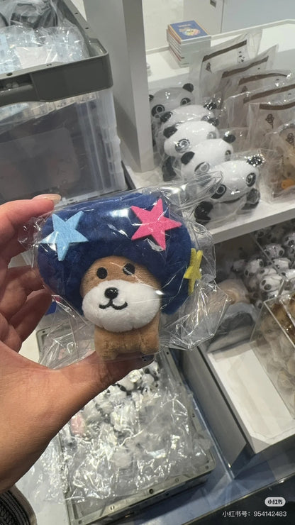 SANX｜Characters Ano Koro no Tomodachi Burasage Plush Afro Ken怀旧经典系列蓝色爆炸头狗阿芙柔犬毛绒挂件/包挂｜约75 x 75 x 70mm
