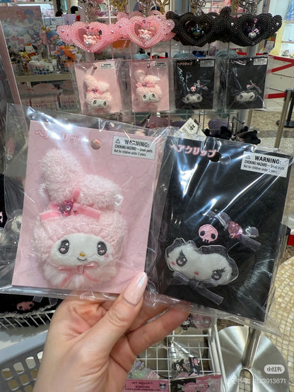 Sanrio｜Kuromi &amp; My Melody : Melousa Romiusa  Face-shaped Hair Clip｜6.8×2.5×9cm approx.