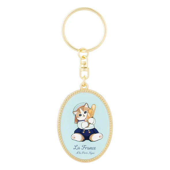 Mofusand｜mofumofu journey Oval Metal Keychain/Keyring｜H105 x W38 x D3mm approx.
