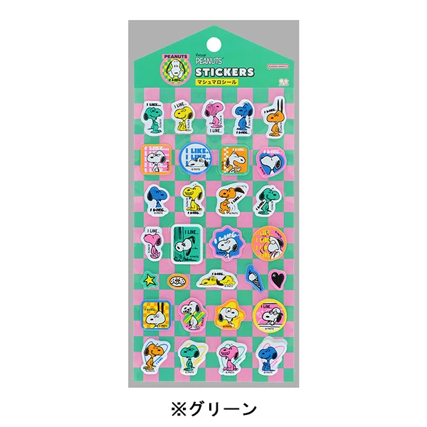 Snoopy｜Peanuts Marshmallow Stickers｜W90 x H165 x D1mm approx.