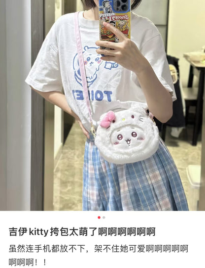 【limit 1】Sanrio｜Chiikawa X Sanrio Characters  Plush Shoulder Bag｜15 x 12.8 x 5cm approx.