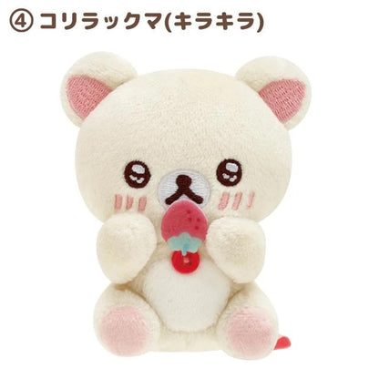 Rilakkuma轻松熊｜草莓日系列软fufu小白熊手玉限定/mini公仔｜約80×70×45mm