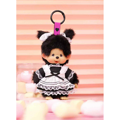 Monchhichi｜Sekiguchi lace DRESS Mascot Holder /Plush Keychain｜H14cmapprox.