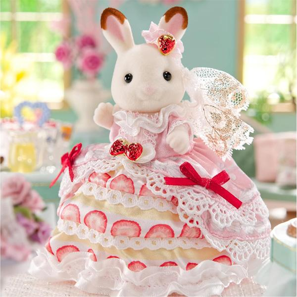 SylvanianFamilies｜Happy Birthday Flare Strawberry Cake Dress-Chocolate Rabbit