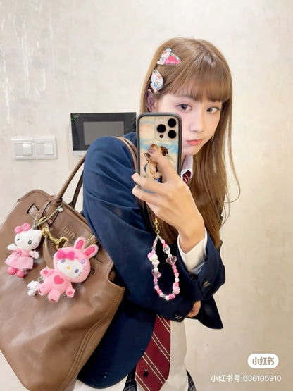 HelloKitty｜Sanrio 50th Anniversary Collection Colorful Bunny Mascot Holder /Plush Keychain｜H12.5 x W8.5 x D4.5cm approx.