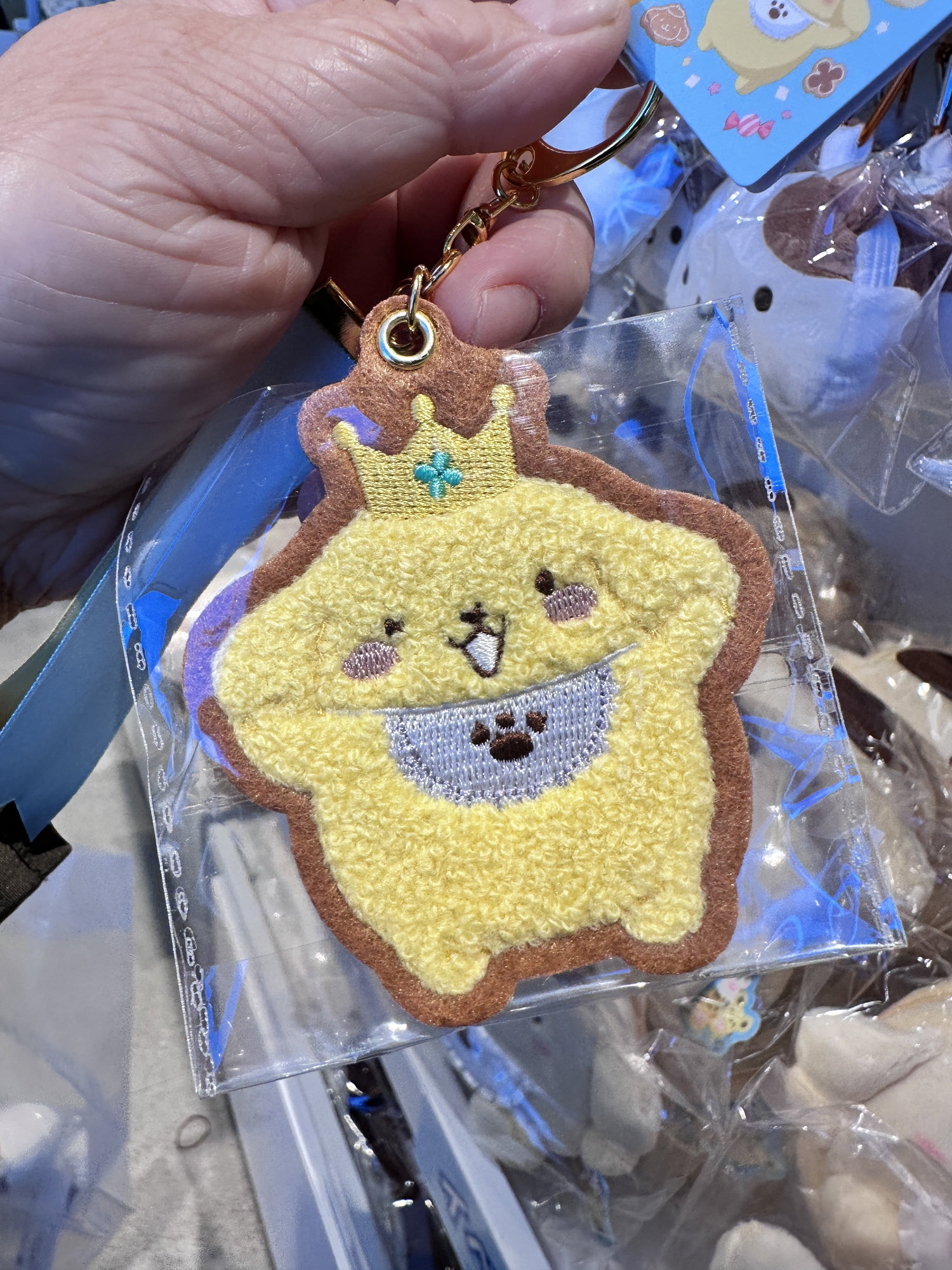 Sanrio｜Pompompurin 30th Anniversary POP UP Sweets Party Chenille Embroidery Felt Keychain