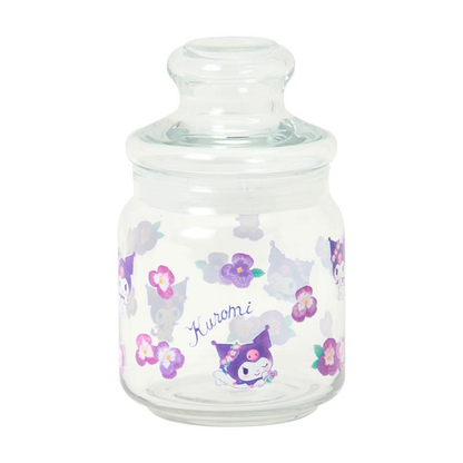 Sanrio｜Watercolor Flower Jar Glass Canister Storage Case｜9×9×14.5cm approx.