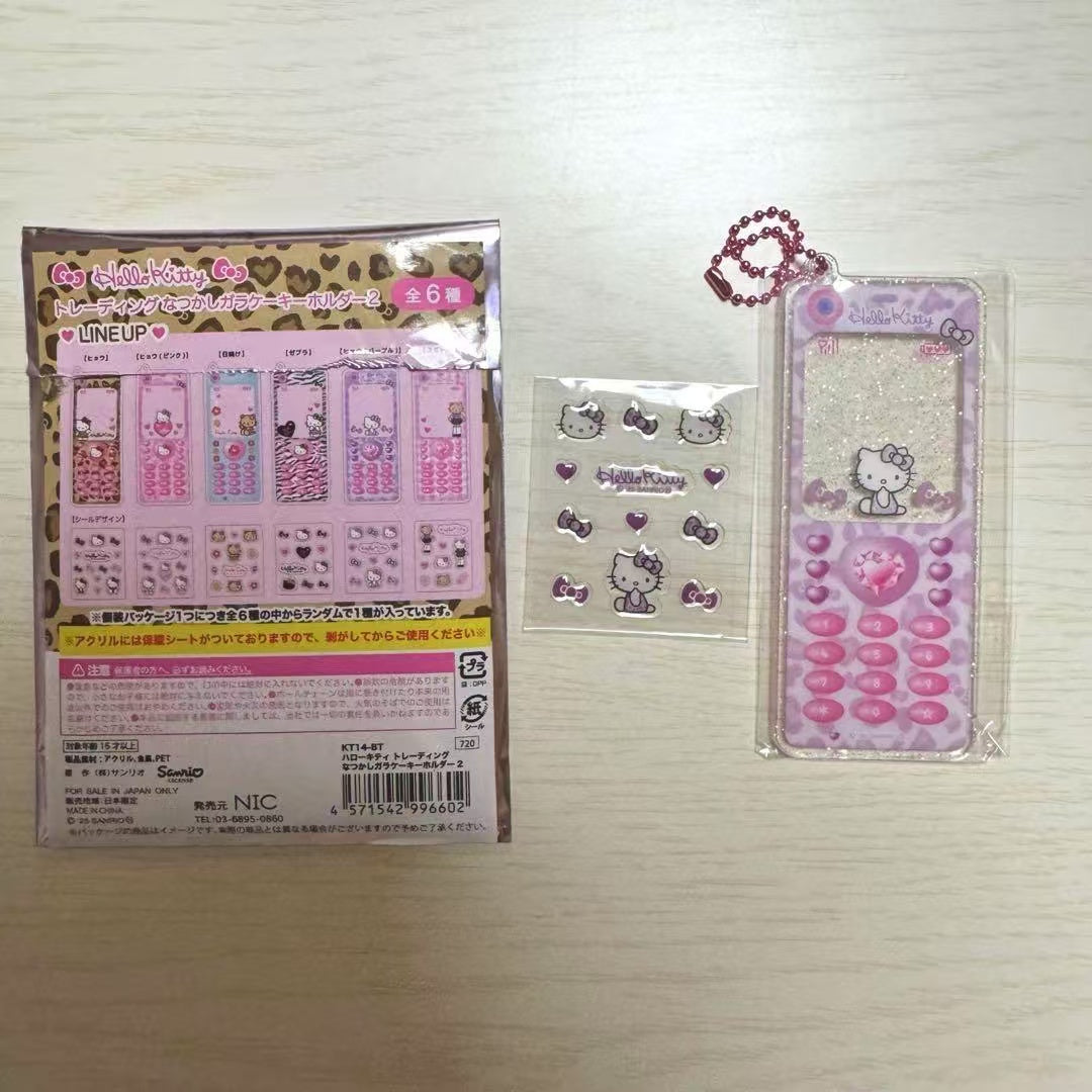 Hello kitty｜Trading Nostalgic Flip Phone Keitai Keychain 2 mystery bag/blind box/All 6 types｜1pcs