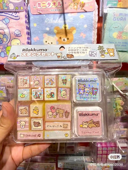 Rilakkuma｜San-X Stamp Chops Set (M) New Basic Rilakkuma Messages｜85×110×35mm approx.