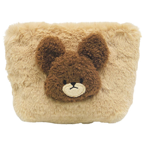 The bear’s school上学熊|毛茸茸熊头化妆包/收纳包|约170x110x60mm