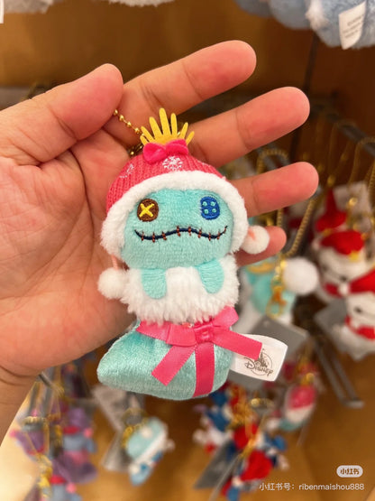 Disney迪士尼｜Winnie The Pooh Eeyore Stitch Scrump Judy Nick BayMax Christmas2024东迪冬日圣诞限定系列可爱角色袜子挂件/包挂/圣诞树装饰｜约3 x 15 x 6 cm