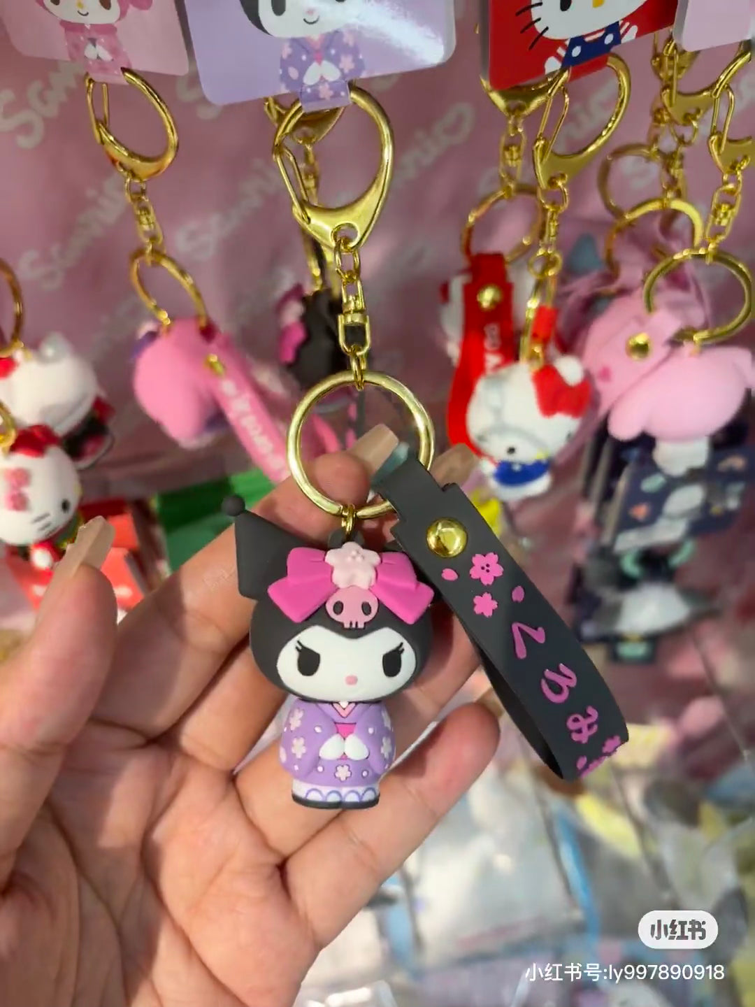 Sanrio三丽鸥｜Keycharm Kimono和服系列超有质感硅胶可爱角色钥匙扣挂件/包挂｜约3.7 x 7.2 x 7.5cm