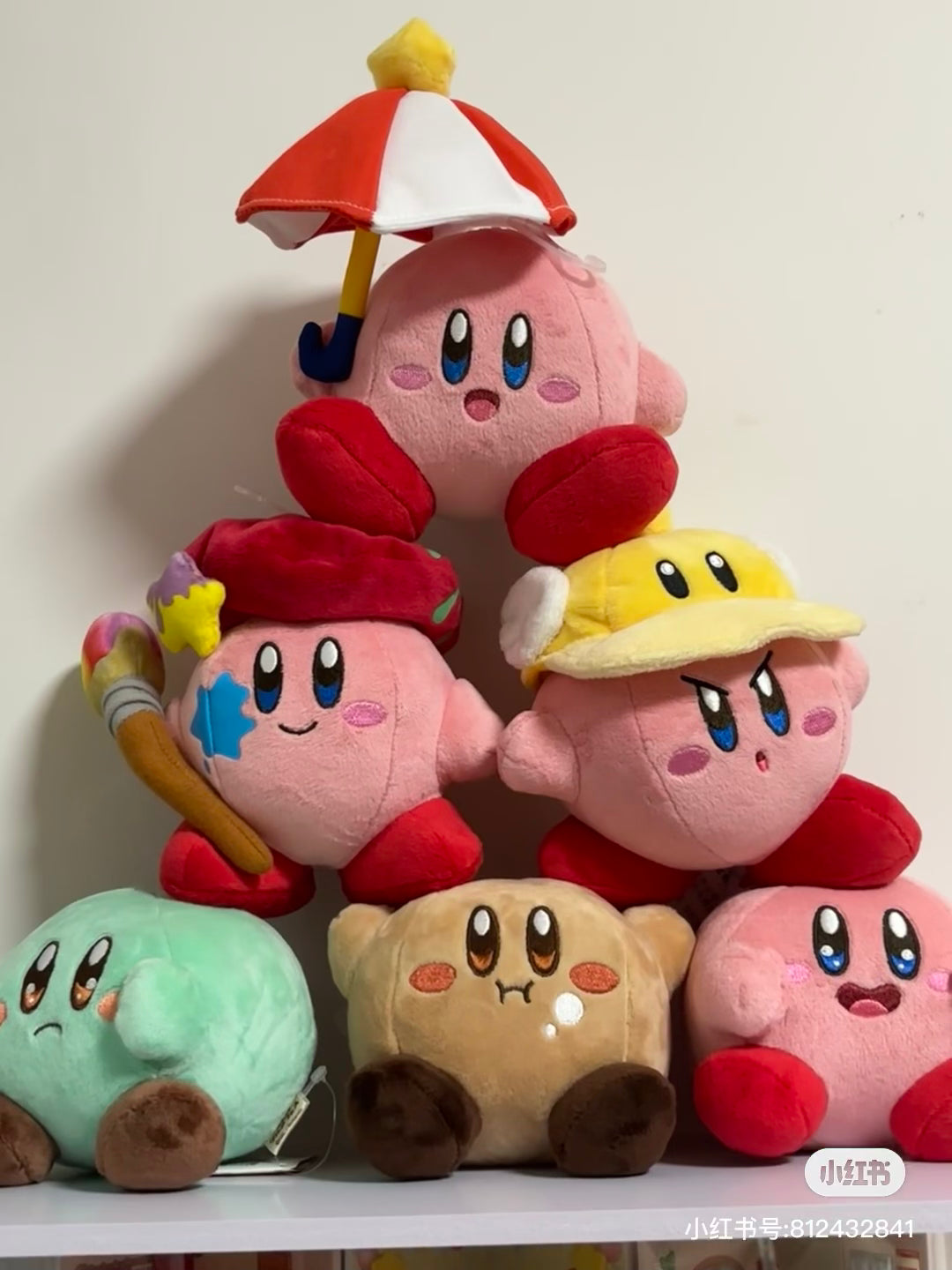 Kirby星之卡比｜San-ei Kirby Plush Doll Copy Ability Parasol Kirby30周年纪念款撑太阳伞毛绒玩偶/公仔 ｜ 约W14×D11.5×H19cm