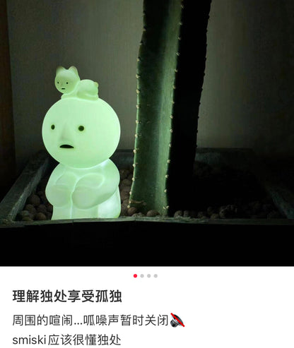 SMISKI ｜Dreams Official Big Figure SMISKI Touch Light Sensor Living Series角落君夜光精灵触控小夜灯/3极变光/可充电｜约W83 x D92 x H173mm