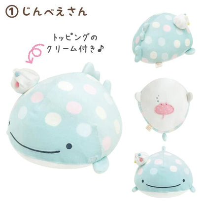 Jinbesan鲸鱼｜可爱笑脸大嘴mochi鲸鱼玩偶/公仔｜约H110 x W140 x D175mm