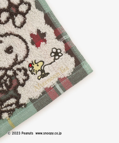 Snoopy｜Afternoon Tea英伦风限定超精美刺绣手帕/小方巾｜縦25.5cm/横25.5cm