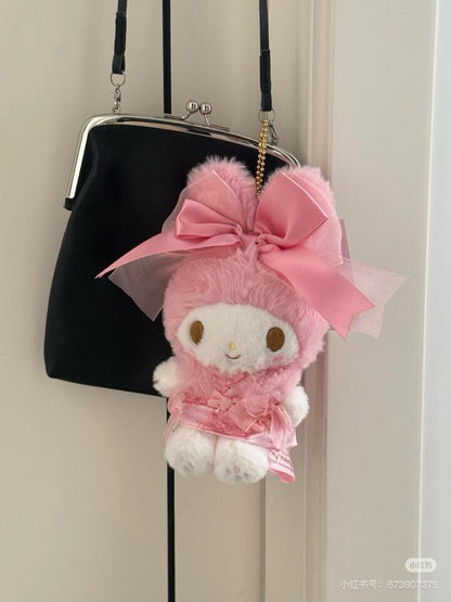 【limit 1】Sanrio三丽鸥｜Melody Birthday 50th Anniversary Mascot Holder Ribbon Princess Plush美乐蒂50周年生日粉桃甜心系列毛绒玩偶挂件/包挂｜约19.4 x 9.6 x 6.5cm