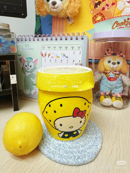 Sanrio三丽鸥｜Hello kitty Cup/Tumbler凯蒂猫柠檬水杯/带绞肉盖｜约Φ8.9×H10(cm)