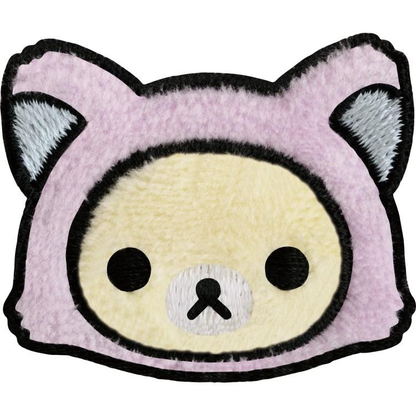 SANX｜Rilakkuma and Awawa Neko  Fluffy Patch Sticker｜80 x 50 mm approx.