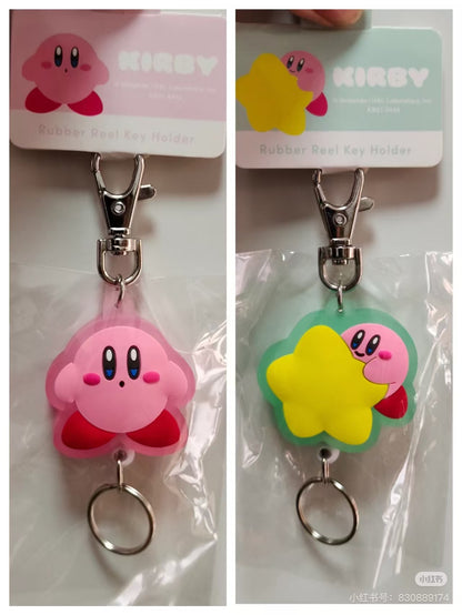 Kirby｜Rubber Reel Keychain/Keyring｜10 x 4 x 1cm approx.
