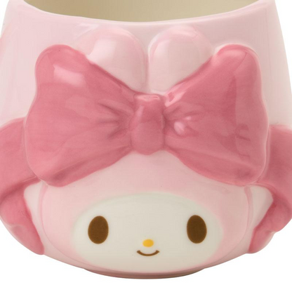 Sanrio三丽鸥｜My Melody Birthday 50th Anniversary Princess Ribbon Mug Princess Ribbon Tote Bag 美乐蒂50周年生日粉桃甜心系列浮雕马克杯/水杯/正反面都可爱｜约300ml