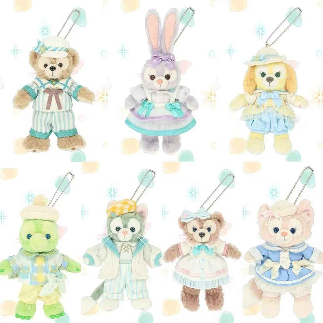 Disney｜Tokyo DisneySea 25th Anniversary Duffy and Friends "Find Your Beautiful Blues" Collection Mascot Holder /Plush Keychain