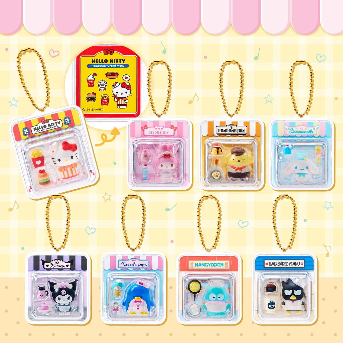 Sanrio｜Pancake Shop Miniature Package Charm｜5×2×5.5cm approx.