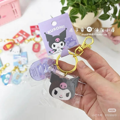 Sanrio三丽鸥｜Acrylic Face Keychain角色大赏可爱脸型亚克力钥匙扣挂件/钥匙圈/又厚又透很有质感｜约4×0.4×3.5cm