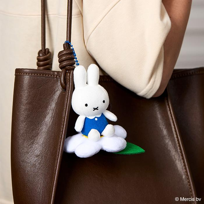 Miffy｜Blue Flower Mascot Holder /Plush Keychain｜11.5×11×9cm approx.