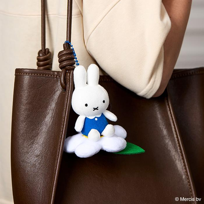 Miffy｜Blue Flower Mascot Holder /Plush Keychain｜11.5×11×9cm approx.