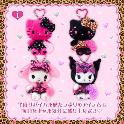 Sanrio｜Maximum Gyaru Style Mascot Holder /Plush Keychain｜W9.5×D6×H13cm approx.