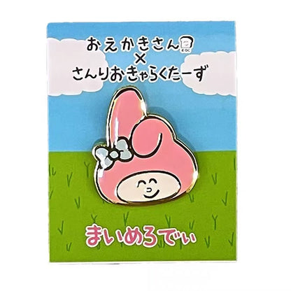 Sanrio｜Oekakisan ×Sanrio Pin Badge｜H20 x W25 approx.