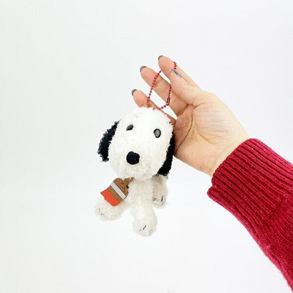 Snoopy史努比｜75th Celebration Mascot Plush Toy75周年限定咬毛刷毛绒玩偶钥匙扣挂件/包挂｜约10 x 7 x 12 cm