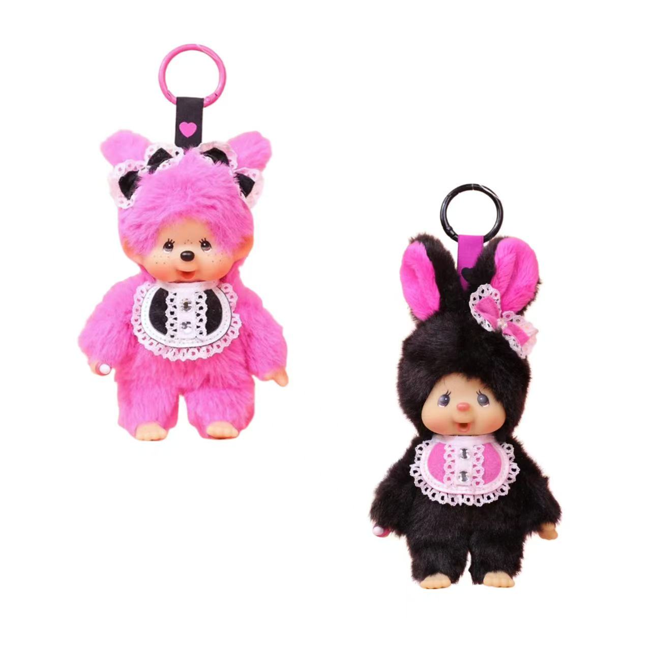 Monchhichi｜Sekiguchi WITH BIB Mascot Holder /Plush Keychain｜H14cmapprox.