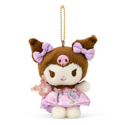 Sanrio三丽鸥｜Mascot Keychain粉彩碎花毛绒玩偶挂件/包挂｜约幅9.5×奥行7×高さ13cm