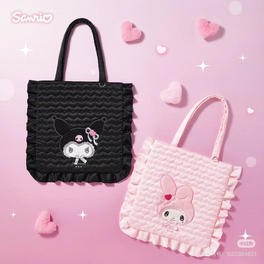 Sanrio｜Kuromi &amp; My Melody : Melousa Romiusa Tote Bag｜37×1×40cm approx.
