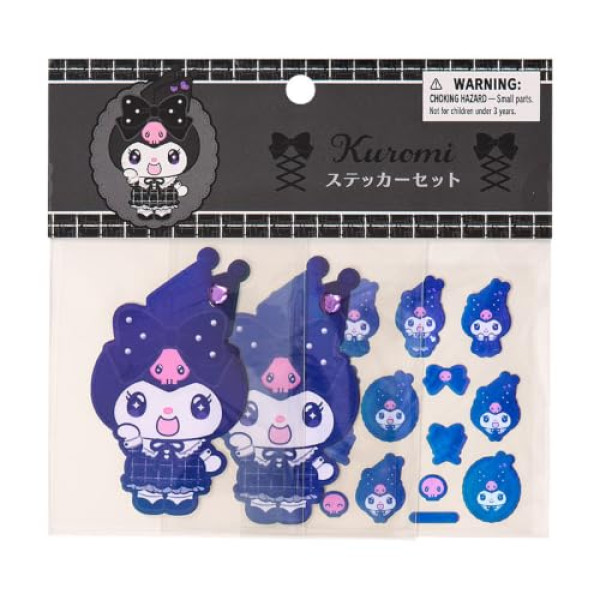 Sanrio｜Monochrome Fashion Series All Black Kuromi Mode Sticker Set｜18 pieces