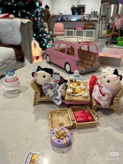 SylvanianFamilies森贝儿家族｜ Family picnic car粉色家庭野餐车套装玩具/过家家5535