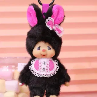Monchhichi｜Sekiguchi WITH BIB Mascot Holder /Plush Keychain｜H14cmapprox.