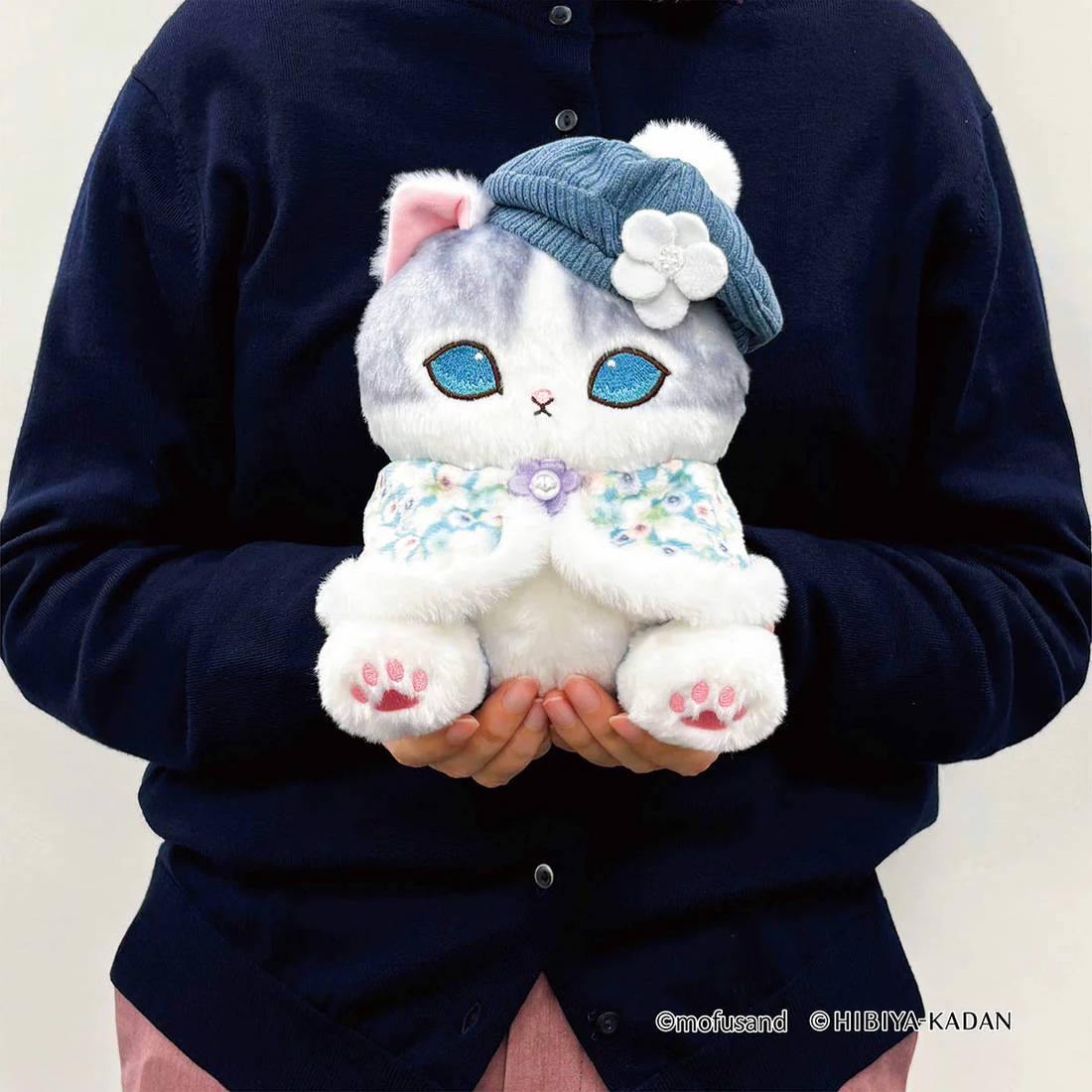 Mofusand｜Hibiya Kadan Plush Toy Cape Nyan (Blue)｜220×145×180mm approx.