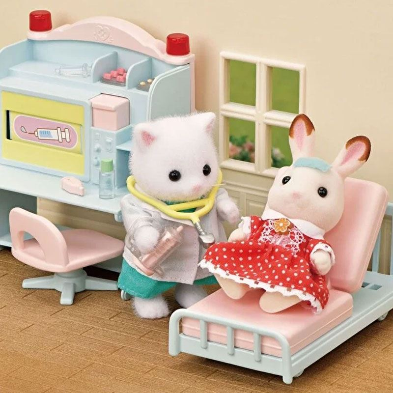 SylvanianFamilies森贝儿家族｜Village Doctor Starter Set-Persian Cat波斯猫乡村医生入门套组/玩具/过家家5705