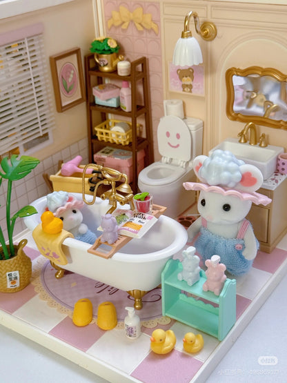 SylvanianFamilies｜Bath Time Set Together -Marshmallow Mouse 5805